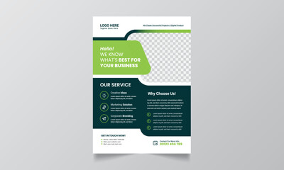 Wall Mural - Modern blue and green design template for poster flyer brochure cover leaflet. design layout with triangle graphic elements and space for Vector background.