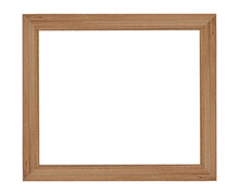 Wood Picture Frame Isolated On Transparent Background - PNG Format.