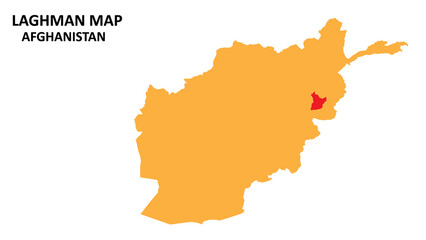 Poster - Laghman State and regions map highlighted on Afghanistan map.