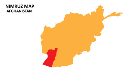 Poster - Nimruz State and regions map highlighted on Afghanistan map.