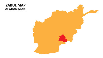 Poster - Zabul State and regions map highlighted on Afghanistan map.