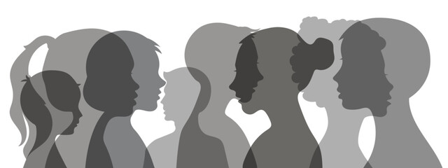 Parents and children. Drawing of a human silhouette.
Family,

adolescent psychology, family relations between relatives. Vector image.