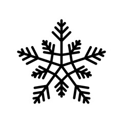 Wall Mural - Snowflake vector doodle illustration. Black vector element isolated on white background. Best for seamless patterns, decoration,  and your design.