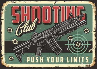 Shooting club colorful sticker vintage