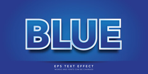 Wall Mural - blue 3d editable text effect