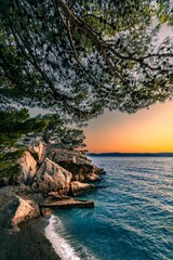 Wall Mural - gorgeous sunset on adriatic sea.
