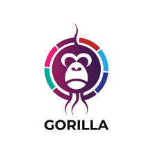 Gorilla Big Foot Monkey Animal Wild Mascot Illu