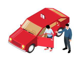 Sticker - Isometric Driving School