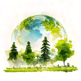 Illustration of environmentally friendly and ecology concept