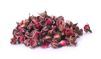 Wall Mural - Rose tea isolated on white background.