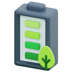 Sticker - eco battery 3d render icon illustration