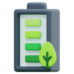 Sticker - eco battery 3d render icon illustration