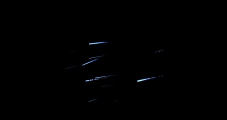 Wall Mural - blue Asteroids Meteorites are flying, motion graphics for design on a black background with blend mode
