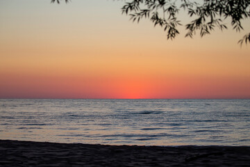 Poster - sunrise over lake michigan in Wisconsin