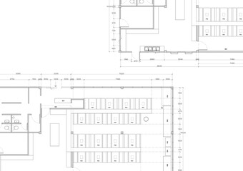 Floor plan designed building on the drawing.