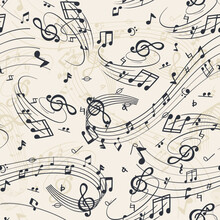 Music Notes Textile Seamless Pattern