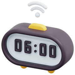 Sticker - digital alarm clock 3d render icon illustration