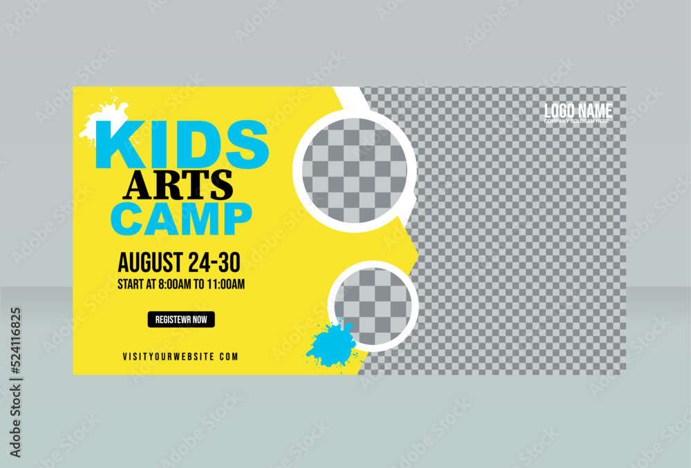 Kids Art Camp Banner Design Stock Vector | Adobe Stock