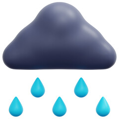 Sticker - rainy 3d render icon illustration