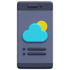 Poster - weather app 3d render icon illustration