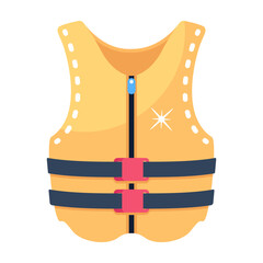 Sticker - Creatively designed flat icon of life vest 