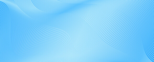 Poster - Abstract wavy blue lines, guilloche curves background pattern for gift certificate, diploma, official documents. Light blue horizontal template for hi-tech technology, AI,  network, web 