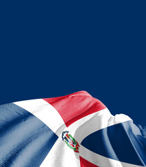 Wall Mural -  Dominican Republic national flag cloth fabric waving - Image