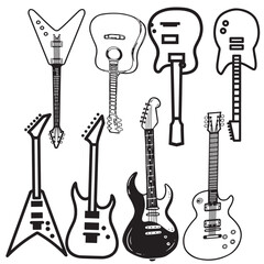 set of guitars