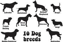 Set Of Dogs Silhouettes