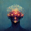 © Rick - AI neural network digital brain deep learning big data computer machine for artificial intelligence learning algorithm similar to the human brain