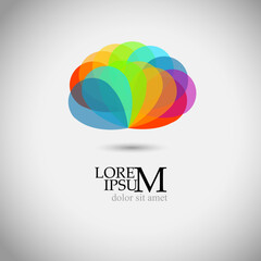 Rainbow flower logo. Vector illustration