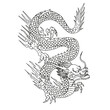 Isolated draw left chinesse dragon zodiac vector illustration