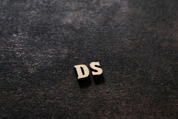 Wall Mural - The letters D and Sabove the dark field. Initials DS