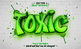 Fototapeta Młodzieżowe - Green Toxic 3D graffiti style editable text effect