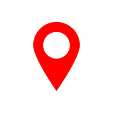 Red Pin Point. Map Address Location Pointer Symbol