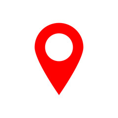 red pin point. map address location pointer symbol