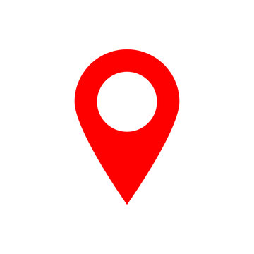 red pin point. map address location pointer symbol