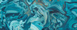© RocknRoller Studios - Beautiful Teal and Blue Paint Swirls with Gold Glitter. Abstract Design Banner.