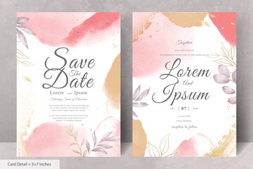 Wall Mural - Hand Painted Watercolor Floral Wedding Invitation Template