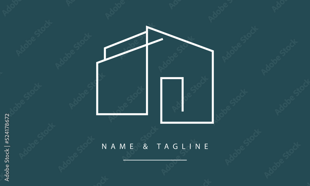 A line art icon logo of a modern house or home Stock Vector | Adobe Stock
