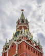 Red Square. Spasskaya tower with a clock. Moscow, Russia.