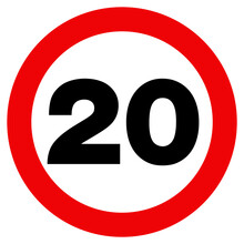 Illustration Of A Speed Restriction 20 Traffic Sign