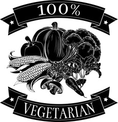 Sticker - Vegetarian 100 percent label