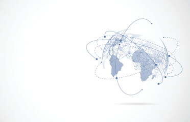 Wall Mural - Global network connection. World map point and line composition concept of global business. Vector Illustration