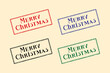 © Vector DSGNR - Set of Merry Christmas rectangular stamps. Vector illustration.