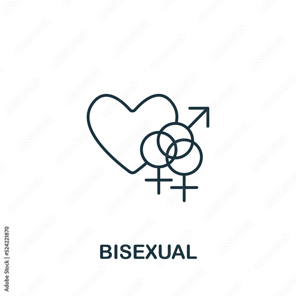 Bisexual icon. Line simple Lgbt icon for templates, web design and ...