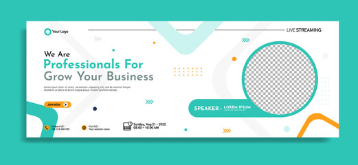 Business webinar horizontal banner template design. Very suitable for online class programs, marketing, etc.