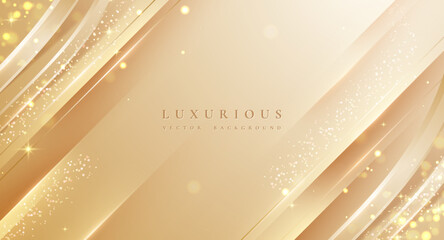 Wall Mural - luxury background with 3d style and glitter effect. elegant light gold background.
