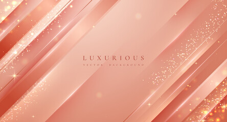 Wall Mural - elegant soft pink shade background with line golden elements. luxury background with 3d style.
