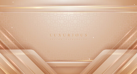 Wall Mural - luxury background with 3d style. elegant cream shade background with line golden gradient.